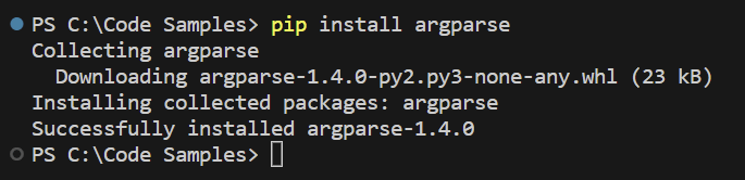 argparse installation