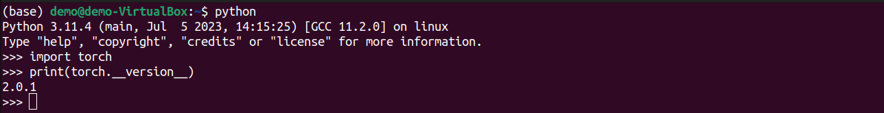 Verify PyTorch installation