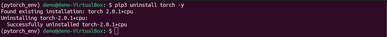 Uninstall PyTorch using Pip