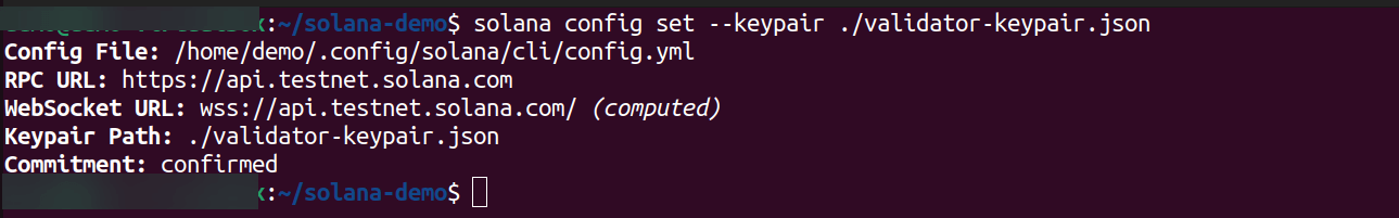 Set default keypair for Solana CLI