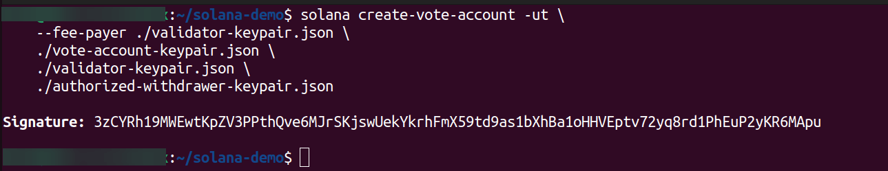 Creating a vote account