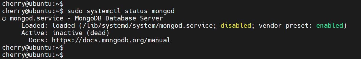 check mongodb process status