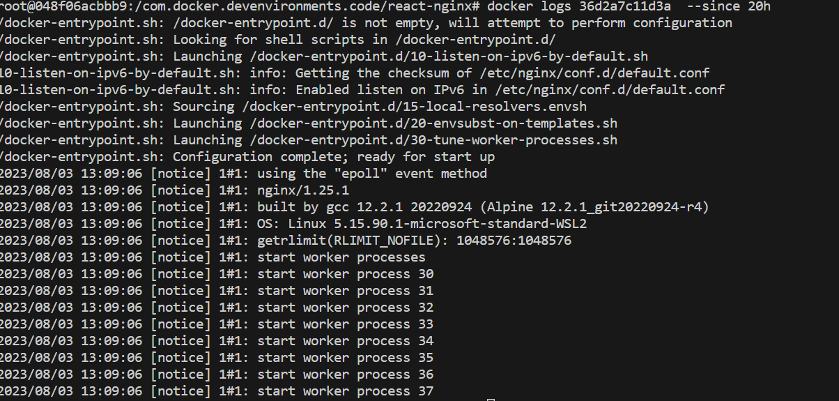 logs within specific time range