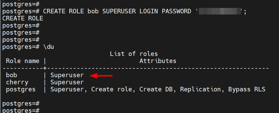 create-superuser-using-create-role-statement-postgresql