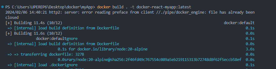 docker build . -t docker-react-myapp:latest