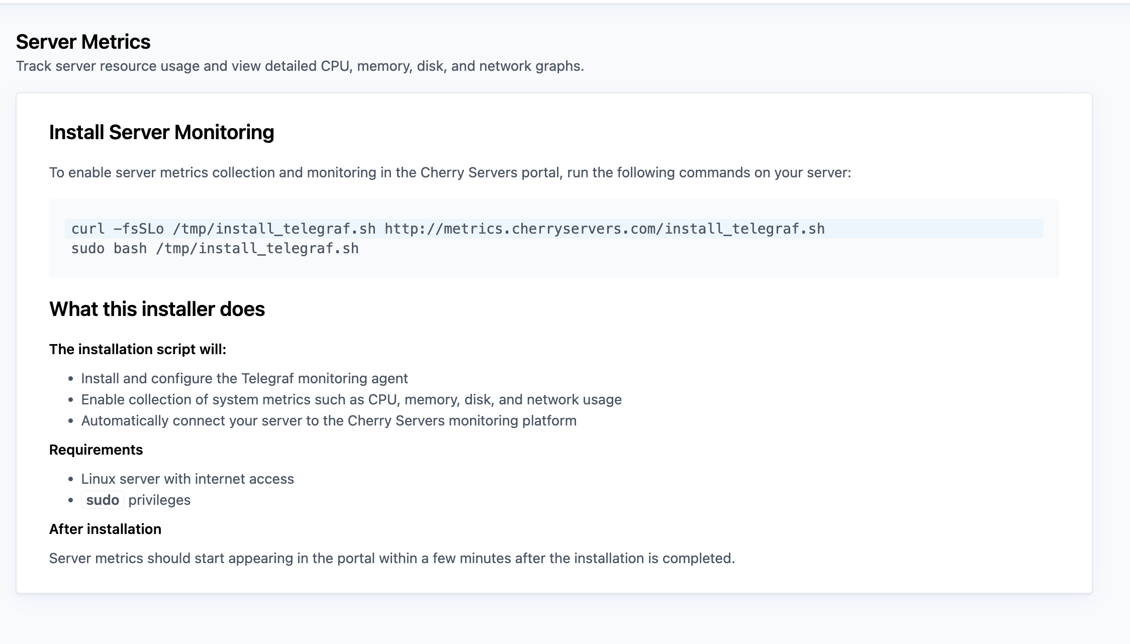 existing metrics