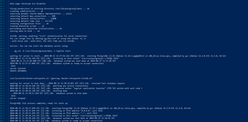 db service logs