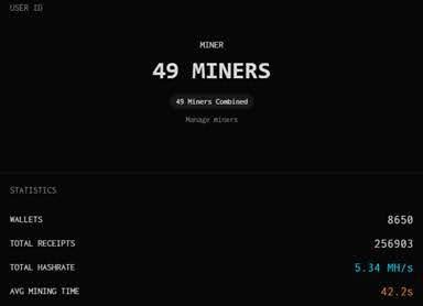 Nocturne dashboard showing my many-server mining setup