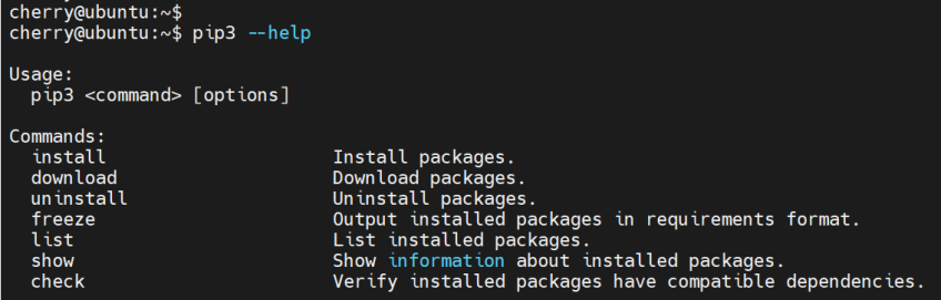 pip3 --help