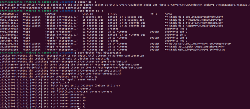 List running Docker containers
