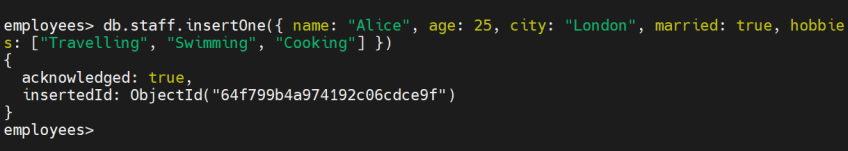 Insert data into mongodb