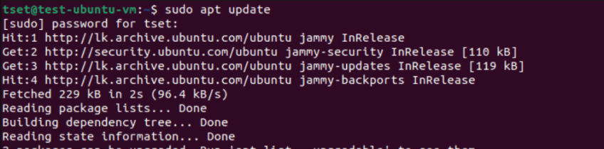 update existing packages and repositories example