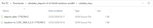 validator and deposit data files