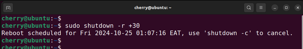 reboot-linux-system-after-30-minutes-shutdown-command