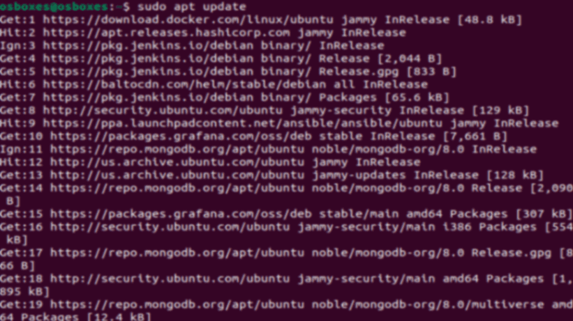Update the system with mongodb packages