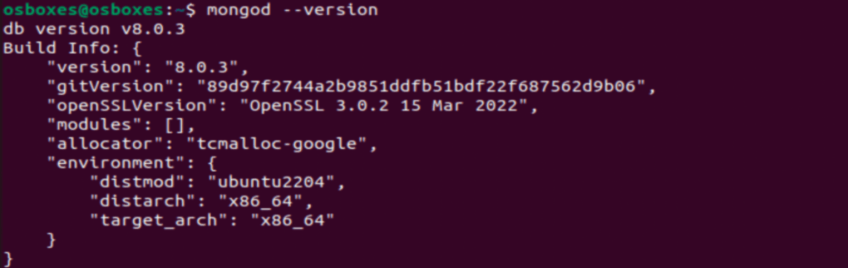 Check mongodb version