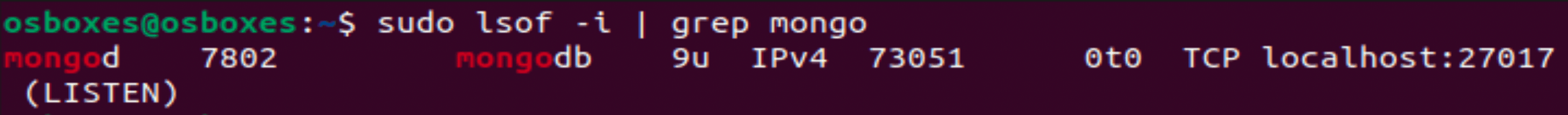 Mongodb port check