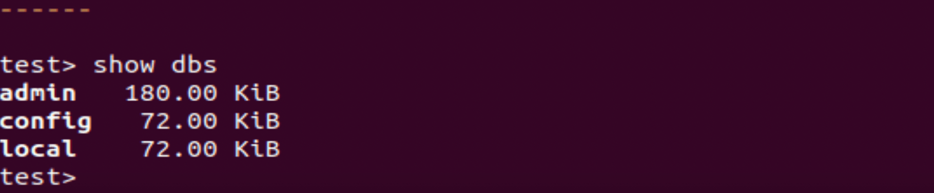 Show databases in mongodb