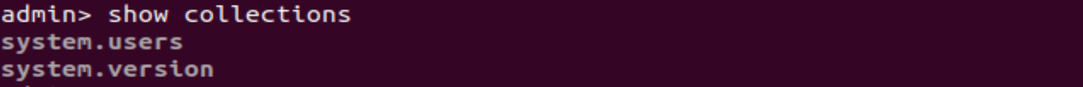 Show collections in mongodb