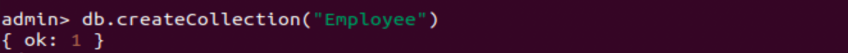 Create collection in mongodb