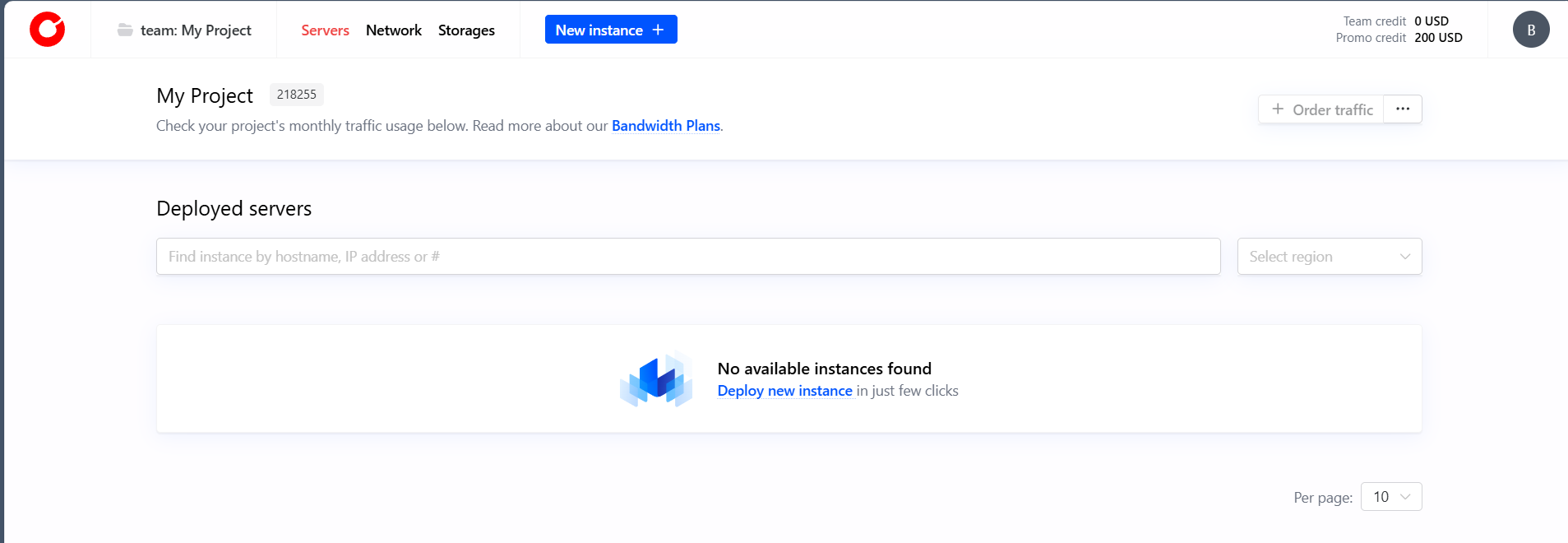 Creating a new instance