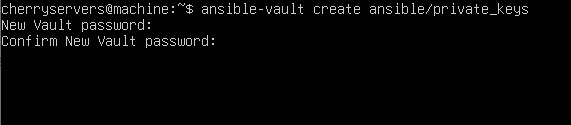 how to create an encrypted file with ansible vault