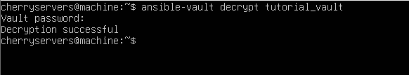  how to decrypt a file with ansible vault