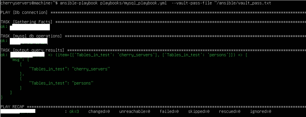 how to secure MySQL database credentials in Ansible Playbook  with Ansible Vault