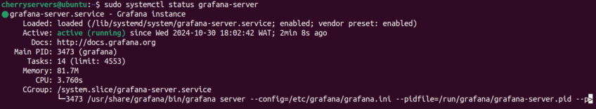 Check Grafana status