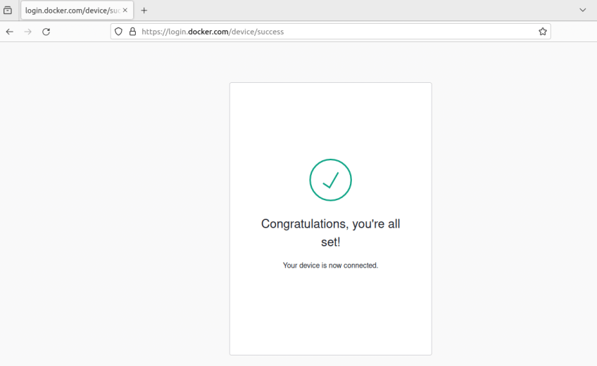 Docker login confirmation