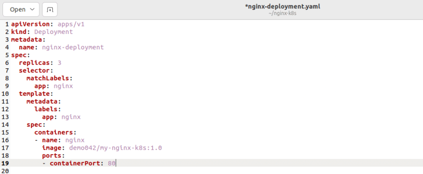 Nginx deployment configuration
