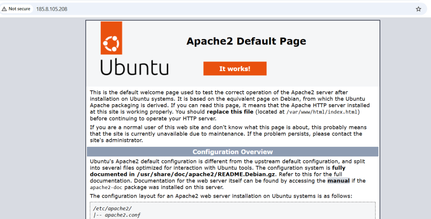 Apache welcome page