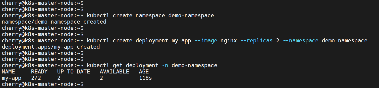 create-namespace-and-deployment-kubernetes-cluster