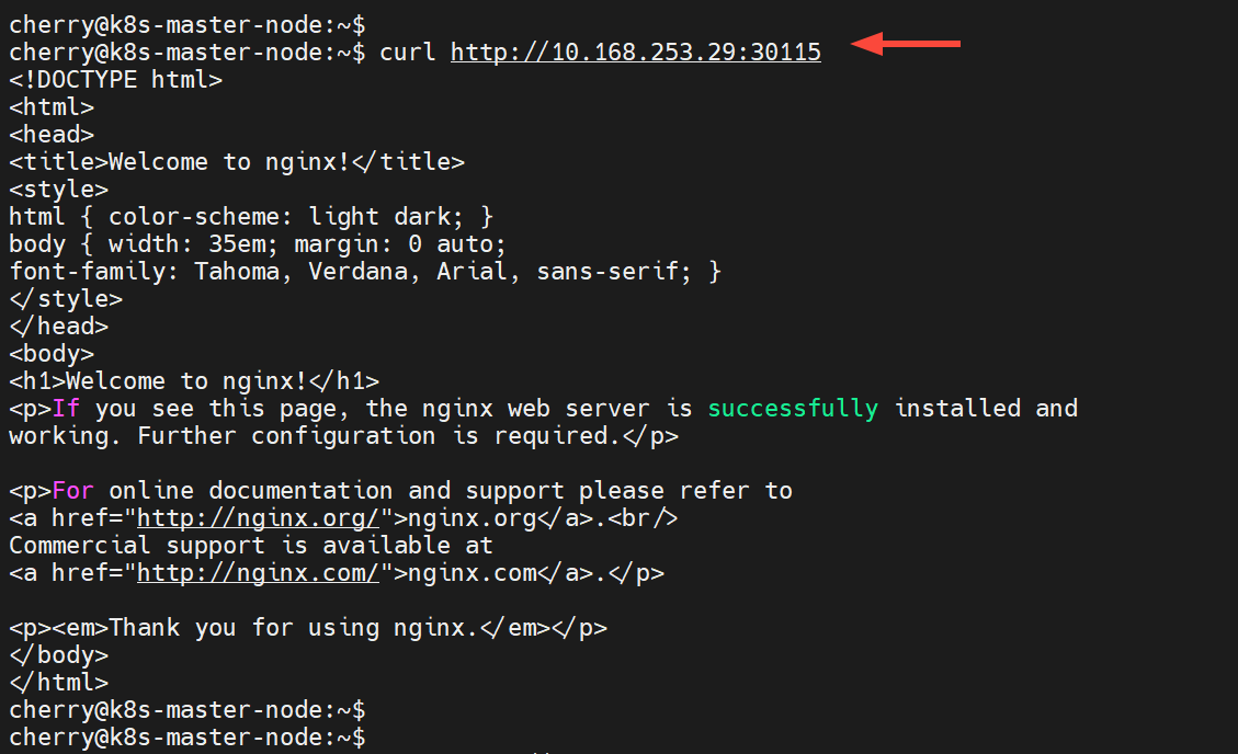 test-kubernetes-cluster-using-curl-command