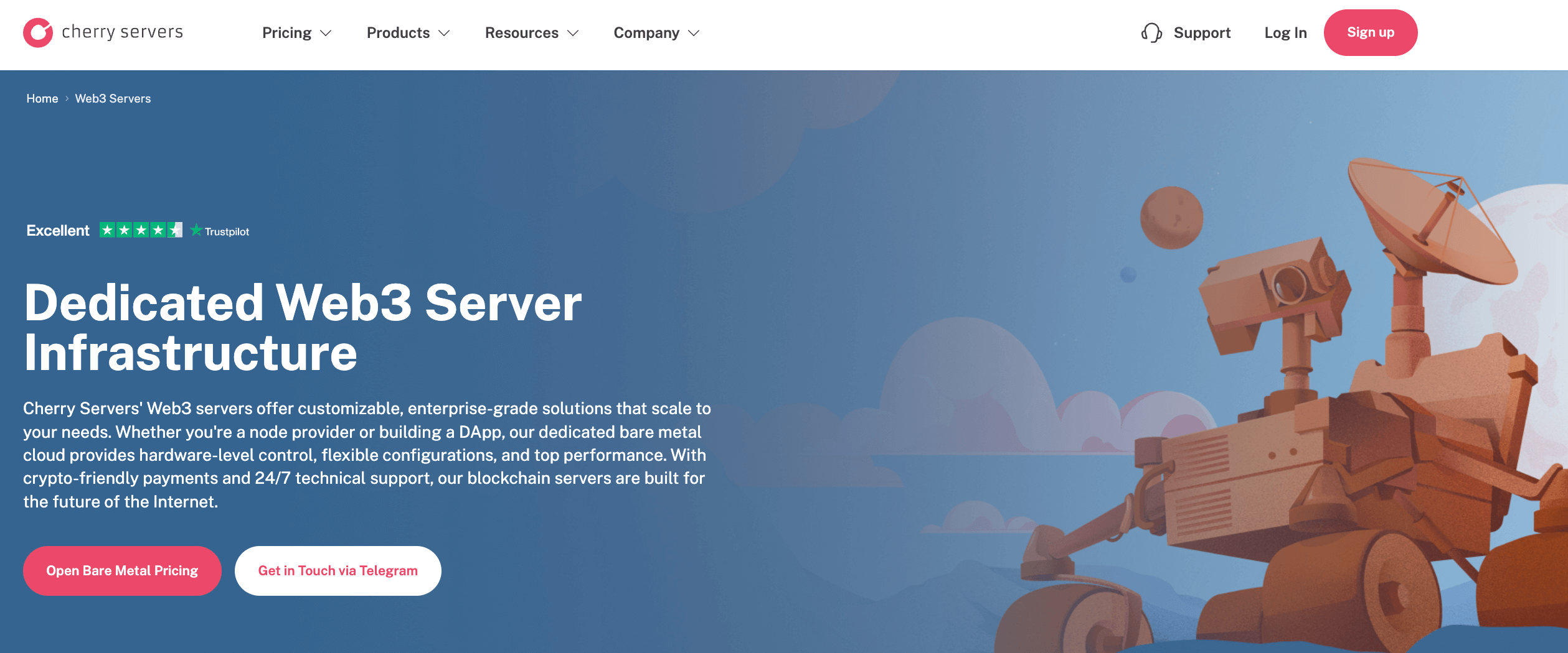 Cherry Servers website screenshot