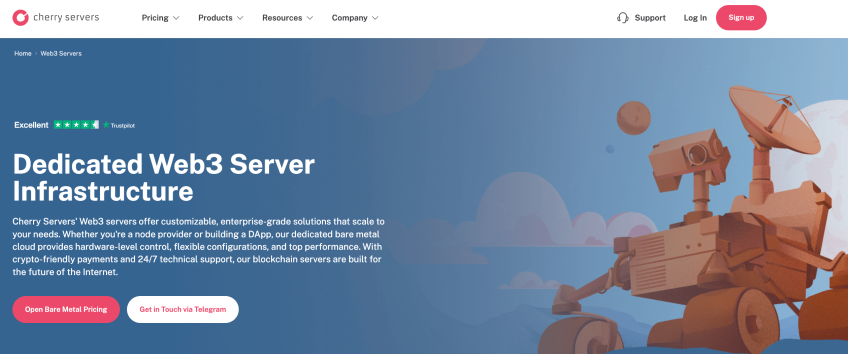 Cherry Servers website screenshot