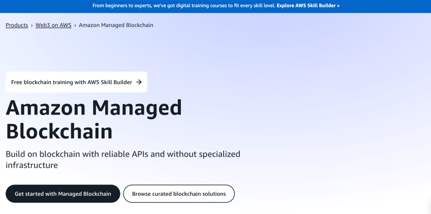 AWS website screenshot