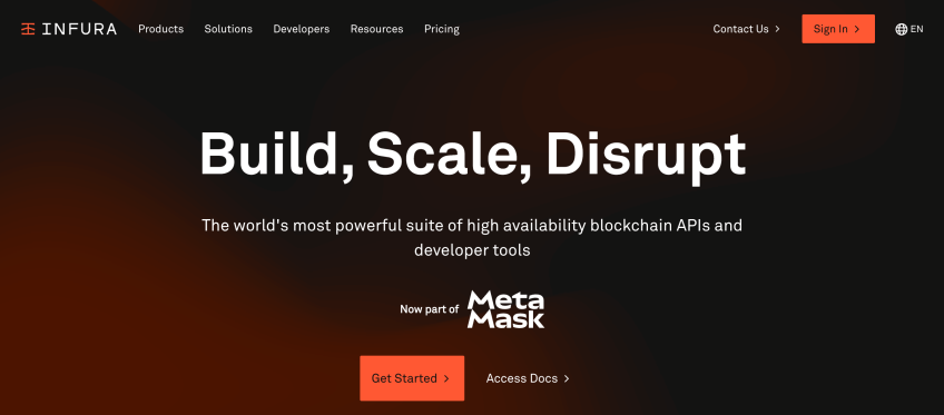Infura website screenshot