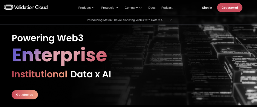 Validation Cloud website screenshot