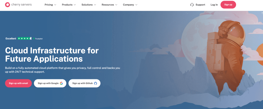 Cherry Servers website screenshot