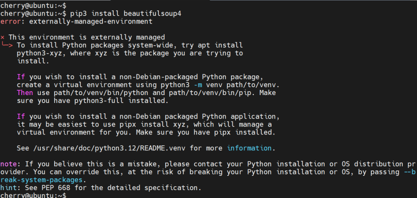 pip-externally-managed-environmet-error-ubuntu-24