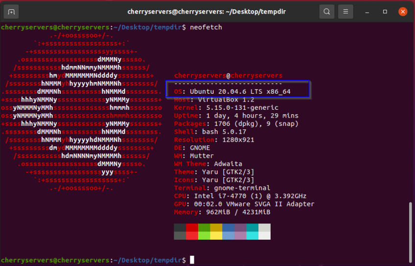 how to find your ubuntu version with neofetch
