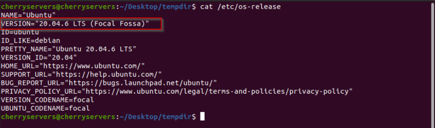 how to find ubuntu version through the /etc/os-release file