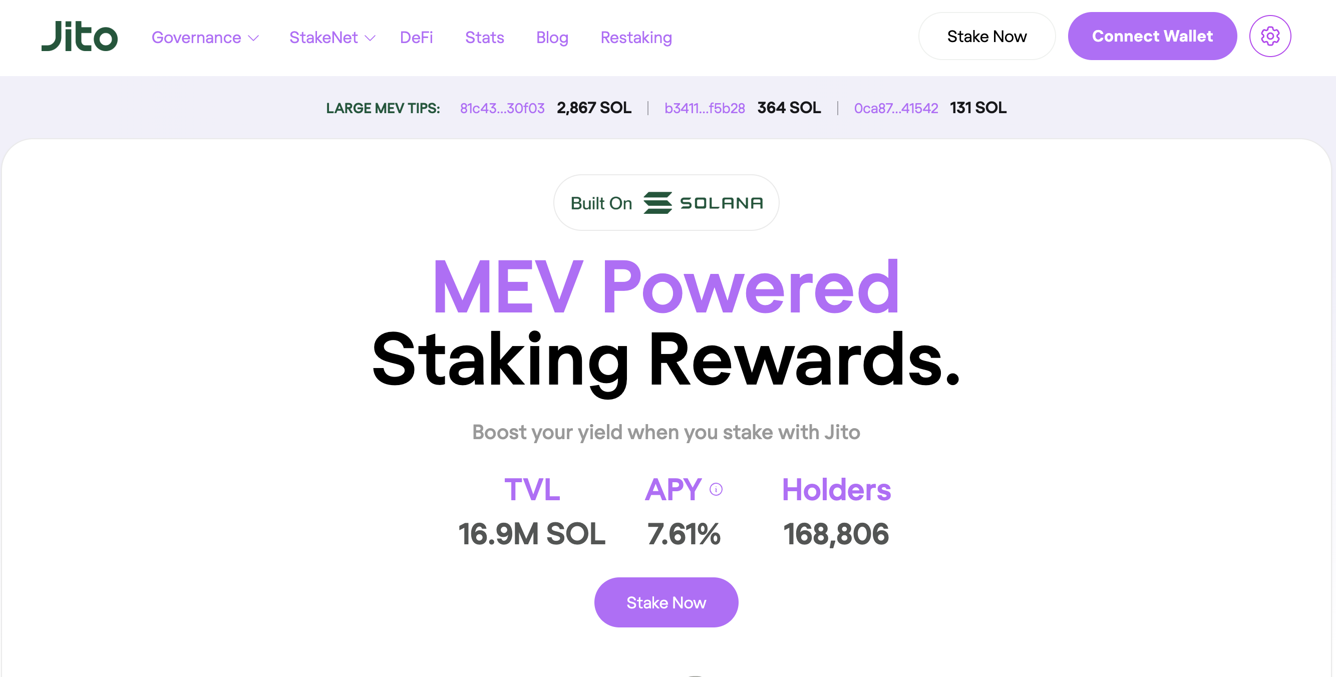 Jito website screenshot