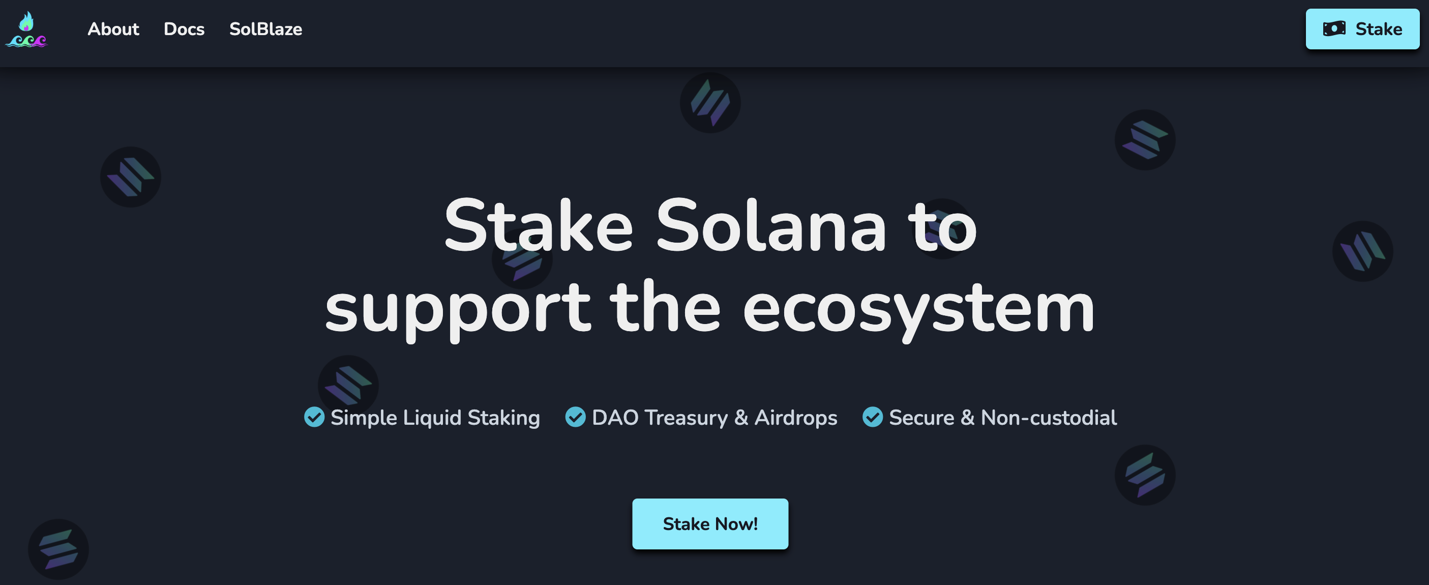 BlazeStake website screenshot