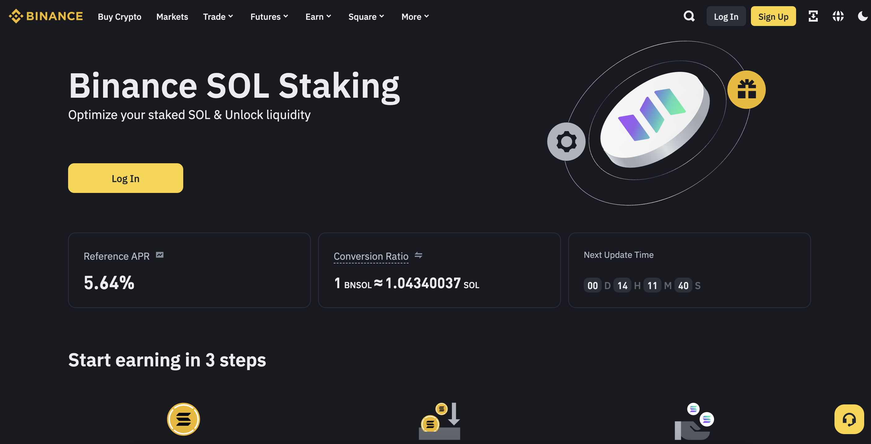 Binance website screenshot