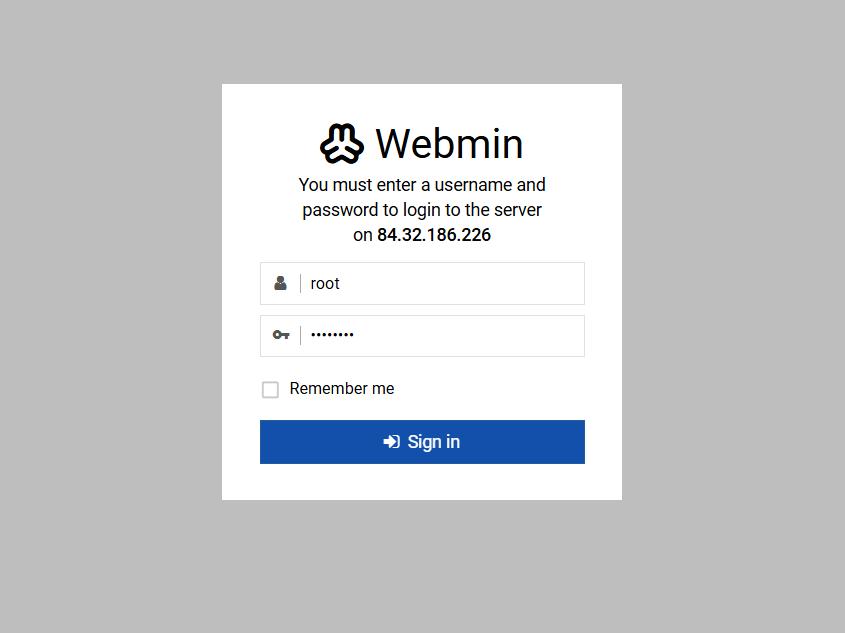 webmin-login-page