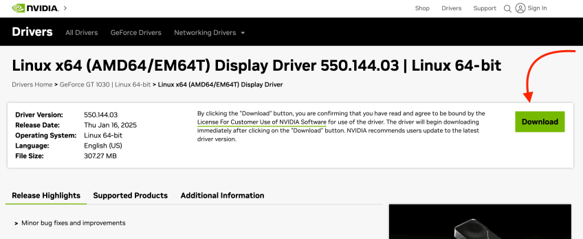 Click download