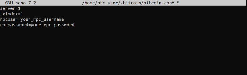 Edit bitcoin.conf file