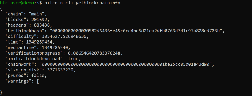 Check Bitcoin node information